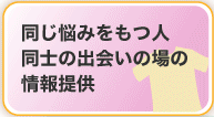 同じ悩みをもつ人同士の出会いの場の情報提供